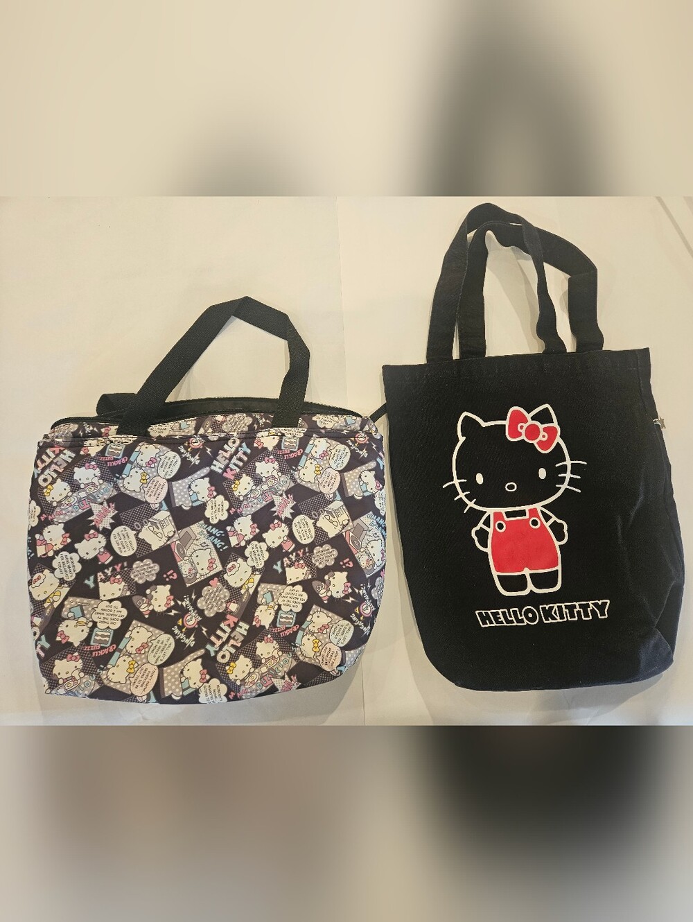2 Hello Kitty Black Tote Bags